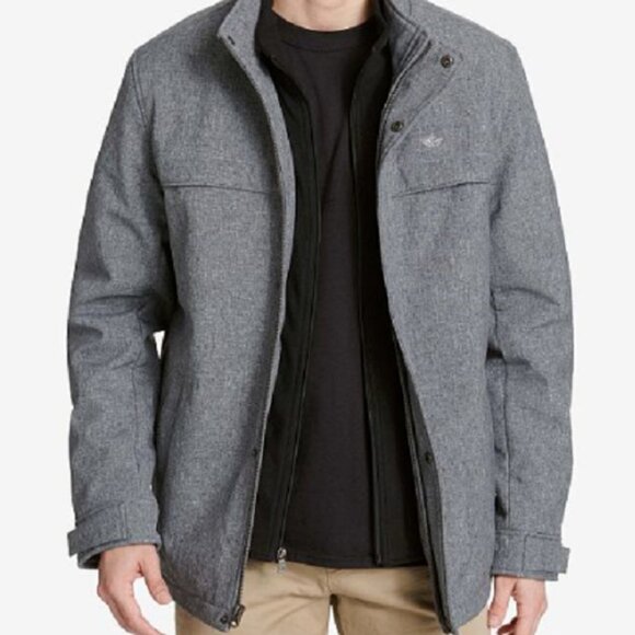 NEW Dockers Men's Soft Shell Performance Gray Quilted Winter Coat Size Medium - Picture 9 of 9